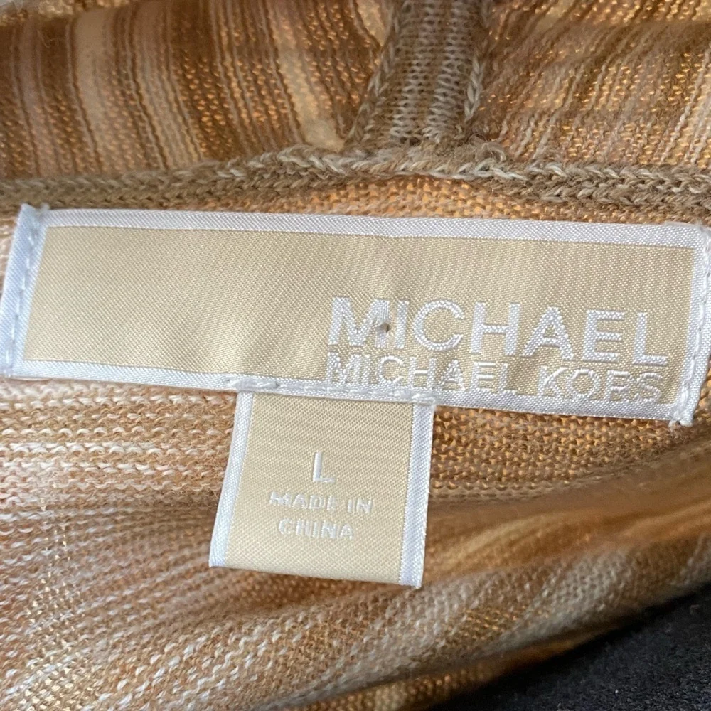 Michael Kors Cardigan Waterfall Open Front Tan Size Large - Picture 4 of 5